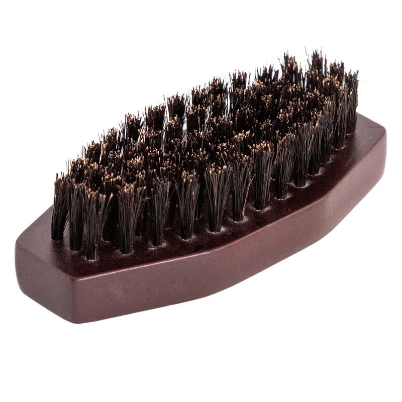 Volt Octo Beard Brush for Men  100 Natural Pearwood and Real Boar Bristles  Medium Hardness  Untange and Combs  Mens Hair and Beard Styling Products