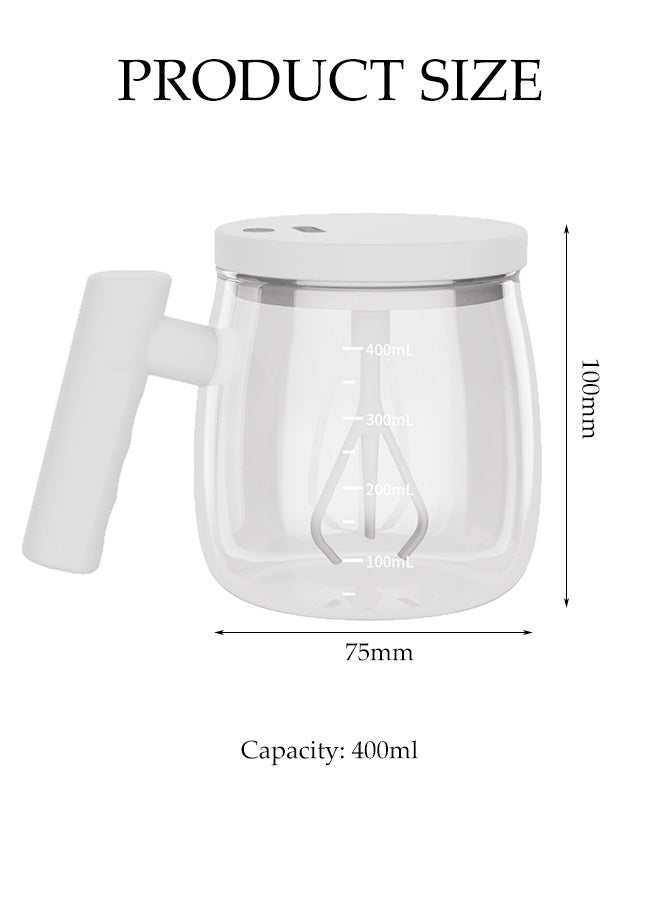 Electric Mixing Cup Self Stirring Mug with Lid Heat And Cold Resistant Glass Cup Self Stirring Mug High Speed Electric Mixing Mug Glass Coffee Cup for Milk Protein Powder - Image 4