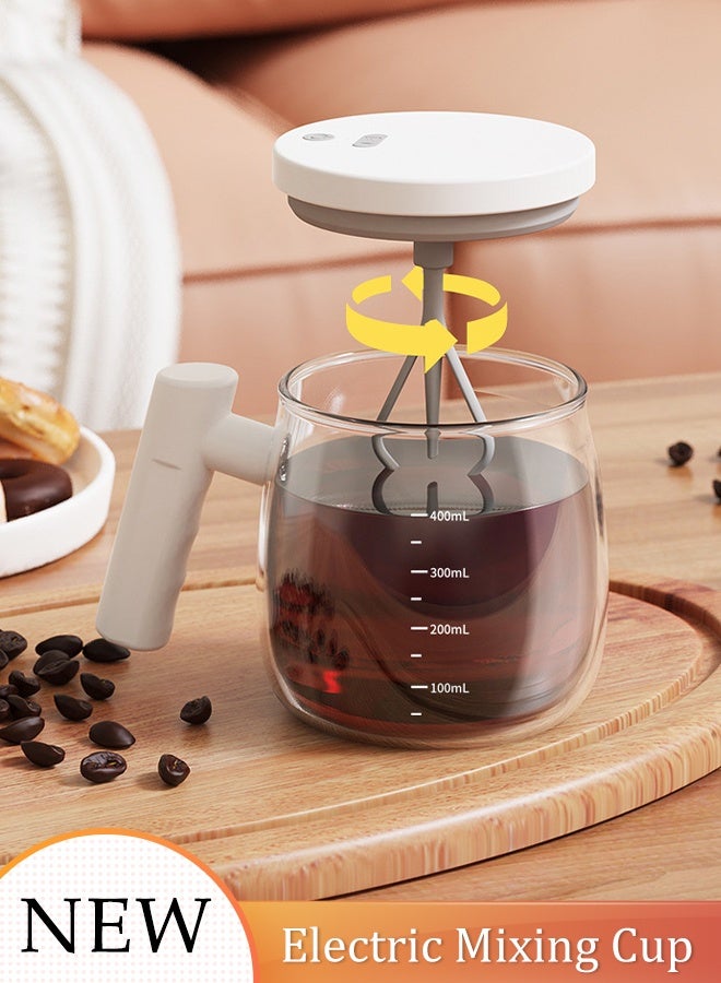 Electric Mixing Cup Self Stirring Mug with Lid Heat And Cold Resistant Glass Cup Self Stirring Mug High Speed Electric Mixing Mug Glass Coffee Cup for Milk Protein Powder - Image 1
