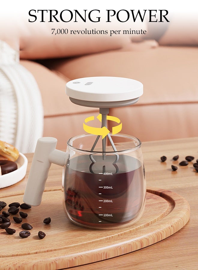 Electric Mixing Cup Self Stirring Mug with Lid Heat And Cold Resistant Glass Cup Self Stirring Mug High Speed Electric Mixing Mug Glass Coffee Cup for Milk Protein Powder - Image 5