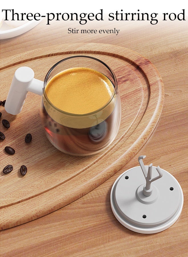 Electric Mixing Cup Self Stirring Mug with Lid Heat And Cold Resistant Glass Cup Self Stirring Mug High Speed Electric Mixing Mug Glass Coffee Cup for Milk Protein Powder - Image 2