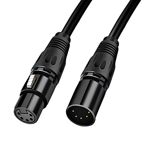HOSONGIN 5 PIN XLR DMX Cable Adapter 20 Feet, DMX512 5PIN XLR Male to Female 5-PIN DMX Cable - Image 1