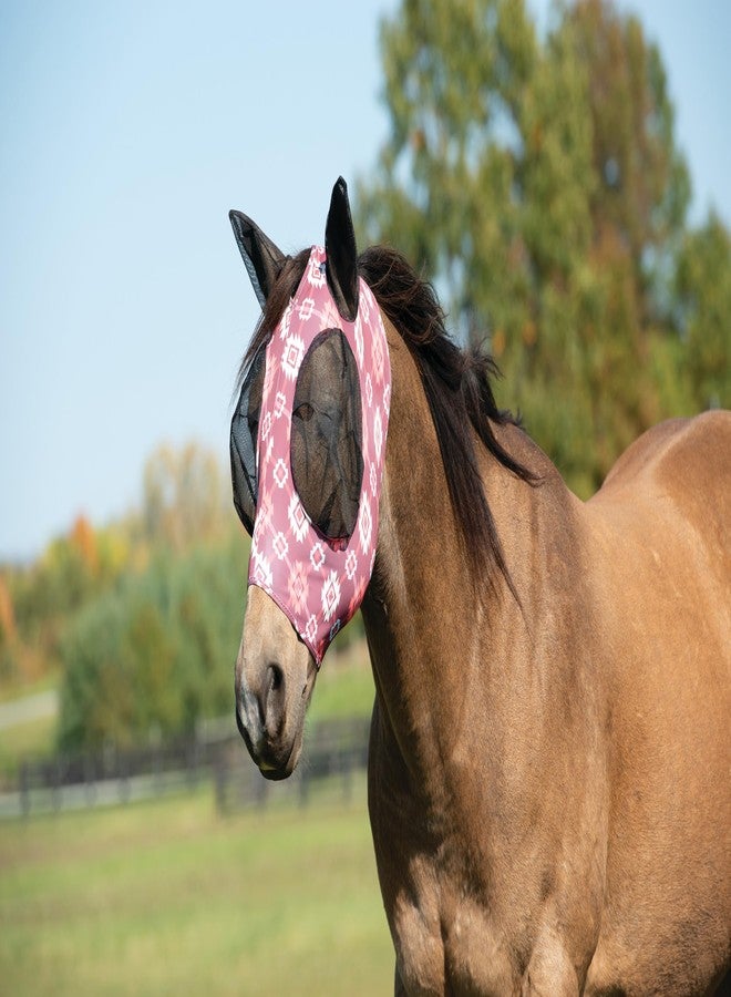 Weaver Leather Covered Ear Lycra Fly Mask, Small, Plaid Aztec, 37400-40-249 - Image 1