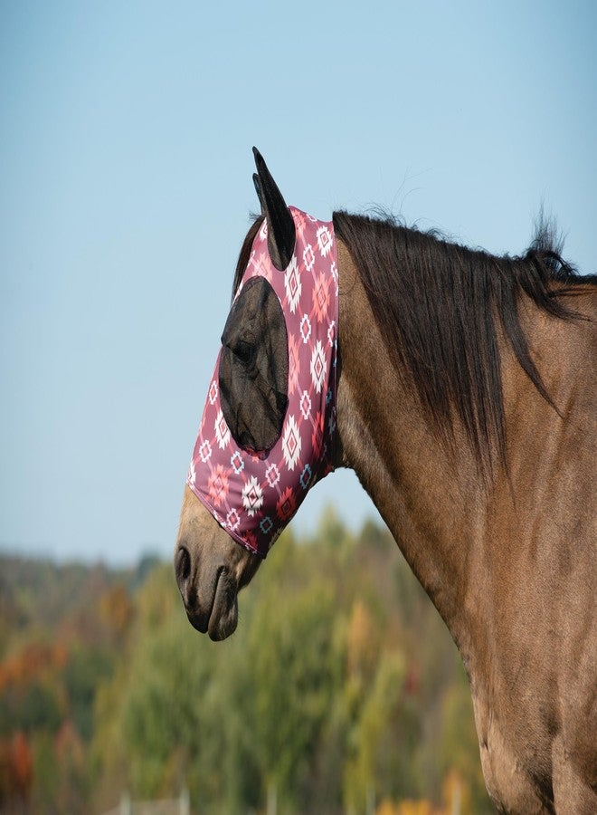 Weaver Leather Covered Ear Lycra Fly Mask, Small, Plaid Aztec, 37400-40-249 - Image 2