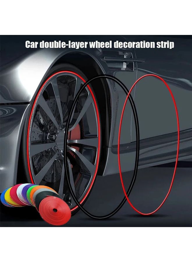 8M Gray Car Wheel Rim Protector Front Rubber Tire Guard Edge Trim Decoration Strip - Image 3