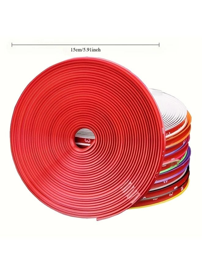 8M Gray Car Wheel Rim Protector Front Rubber Tire Guard Edge Trim Decoration Strip - Image 2