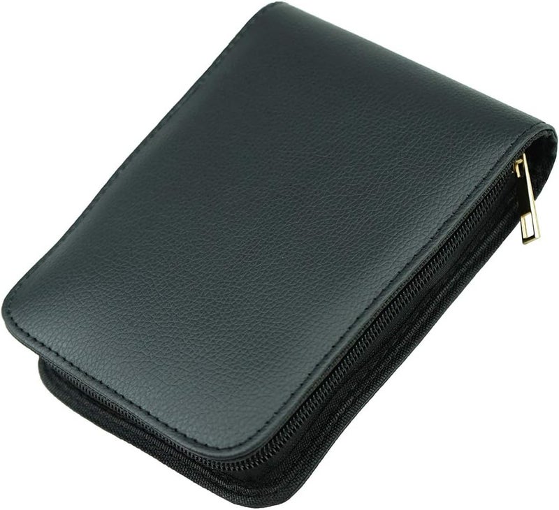 erofa 12 Fountain Pen Case PU Leather, Rollerball Pen Display Holder Bag, Pouch Large Capacity for Your Collection - Black - Image 4