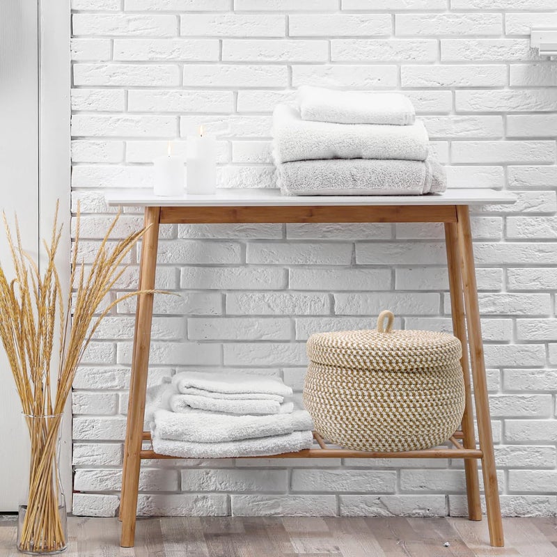 DOITOOL Cotton Rope Storage Basket with Lid, Round Basket with Lid, Decorative Small Woven Baskets for Organizing for Home Storage, Living Room - Image 5