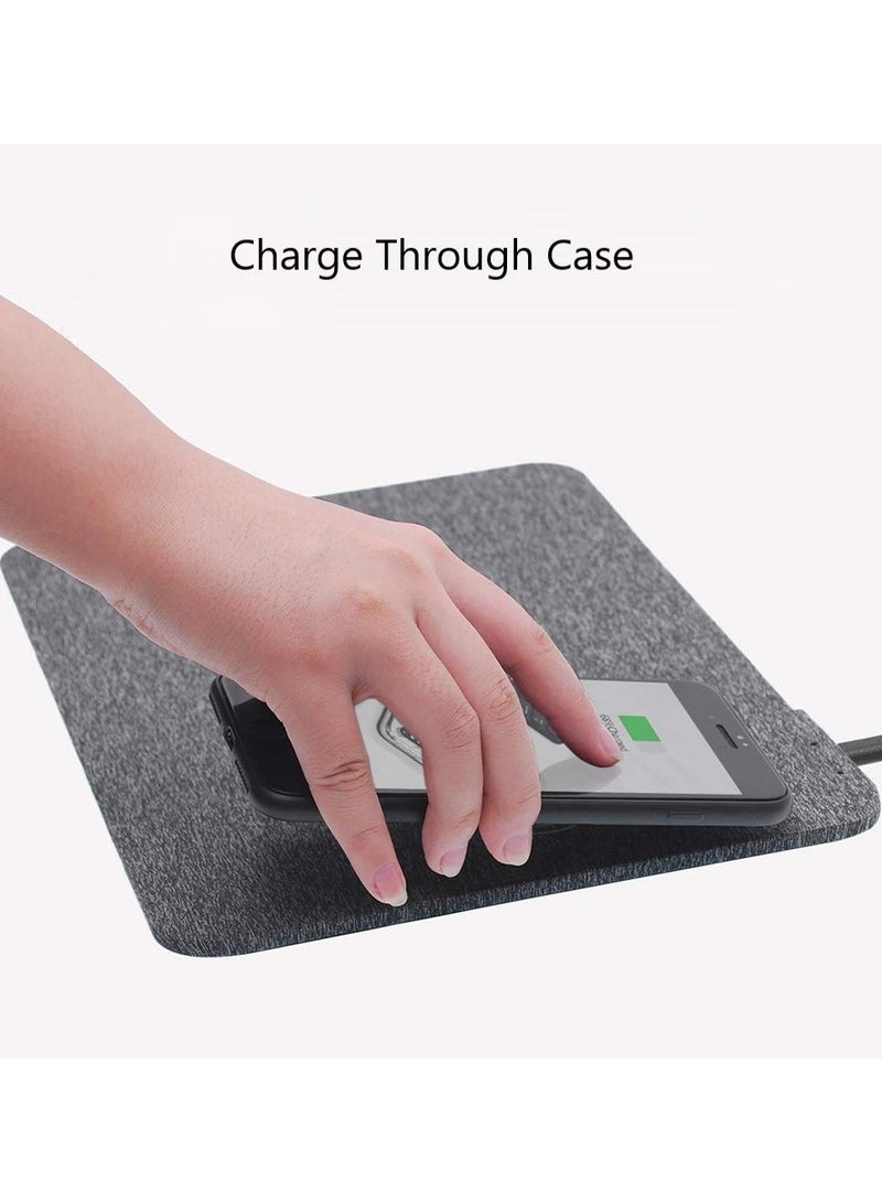 15W Qi Wireless Charging Mouse Pad - Large Fabric Gaming Mat Compatible with iPhone, Samsung, Google Pixel - Fast Charge for All Devices - Image 4