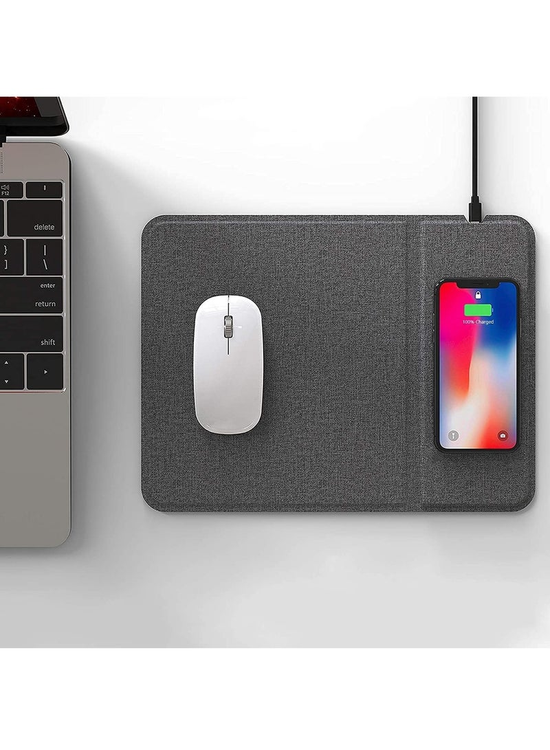 15W Qi Wireless Charging Mouse Pad - Large Fabric Gaming Mat Compatible with iPhone, Samsung, Google Pixel - Fast Charge for All Devices - Image 1