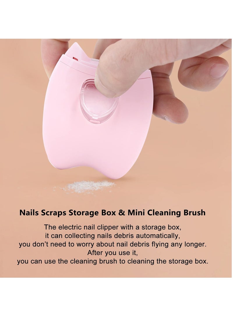 SOLARAE Electric Safe Nail Trimmer, Automatic Nail Clipper, USB Rechargeable Fingernail Trimmer, Low Noise Portable Nail Cutter File for Baby, for Baby, Kids, Seniors and Adult (Pink) - Image 4