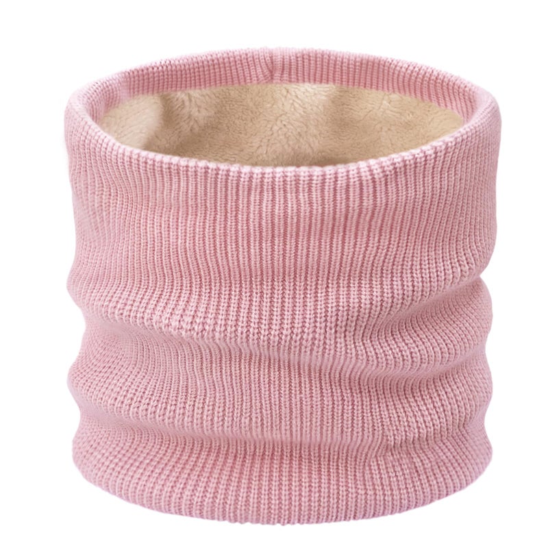 YUHAN PRETTY Kids Ski Mask Neck Warmer Winter Neck Gaiter Boys Girls Warm Thermal Fleece Lined Knitted Scarf for Cold Weather(Pink) - Image 1