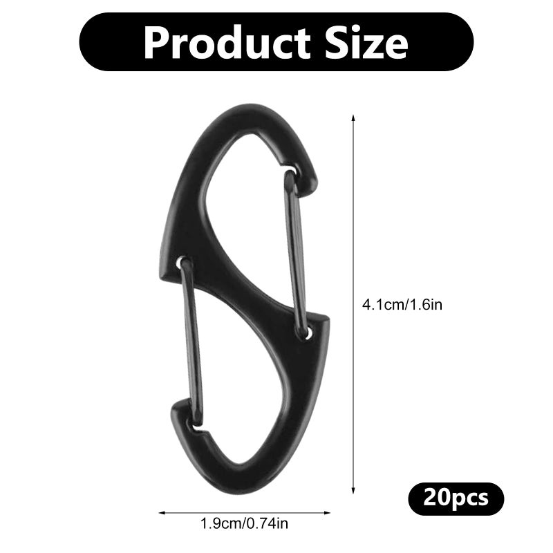 hongliang 20 Pcs Zipper Clips Anti Theft S Carabiner Clips for Backpack Accessories Luggage Purse Double-Sided Spring Lock Keychain Snap Hooks Zipper Locks - Image 2