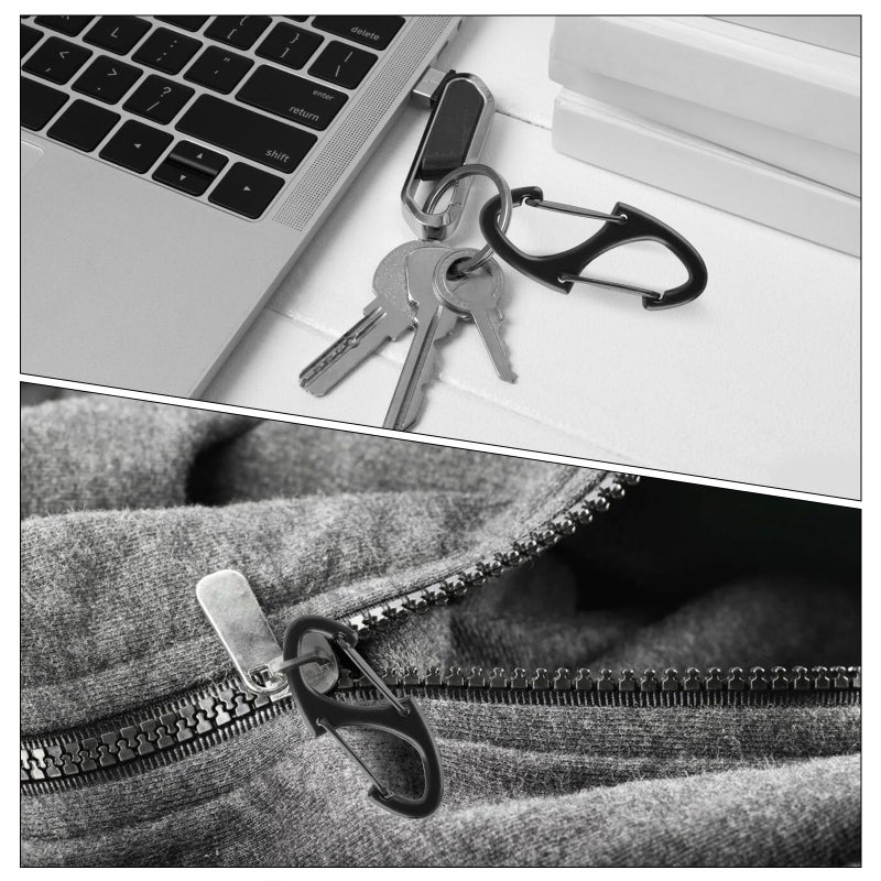 hongliang 20 Pcs Zipper Clips Anti Theft S Carabiner Clips for Backpack Accessories Luggage Purse Double-Sided Spring Lock Keychain Snap Hooks Zipper Locks - Image 3