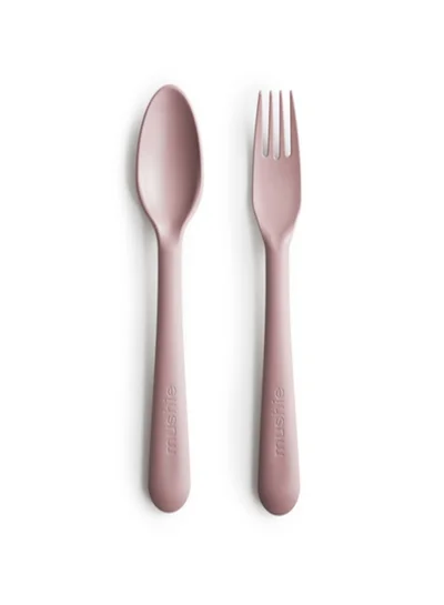 mushie Baby Fork And Spoon Set - Blush