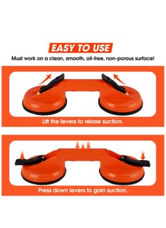 Generic Glass Suction Cups, Heavy Duty ABS Vacuum Plate Handle Glass Holder to Lift Large Glass/Tile Lifter/Moving Window,Mirror/Dent Puller(Pack of 2, Orange)  - Image 5