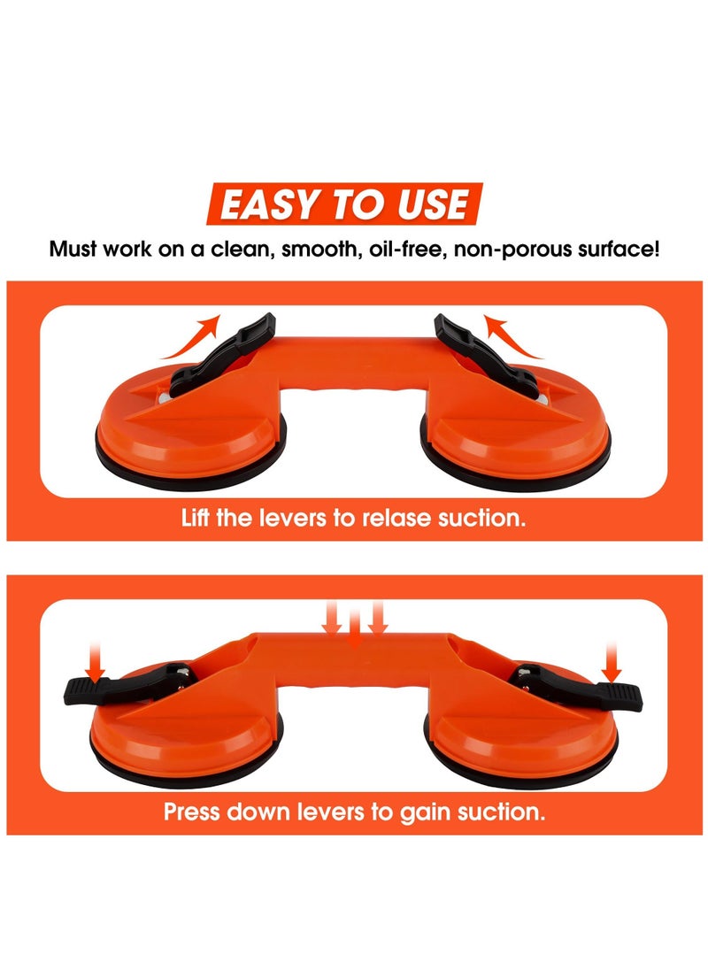 Generic Glass Suction Cups, Heavy Duty ABS Vacuum Plate Handle Glass Holder to Lift Large Glass/Tile Lifter/Moving Window,Mirror/Dent Puller(Pack of 2, Orange)  - Image 5
