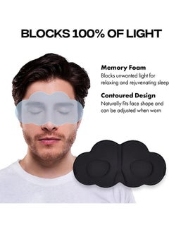 Generic 3D Contoured Adjustable Sleep Eye Mask, Cloud-Shaped Soft Silky Blindfold Eye Mask, for Sleeping and Side Sleepers (Black)  - Image 5