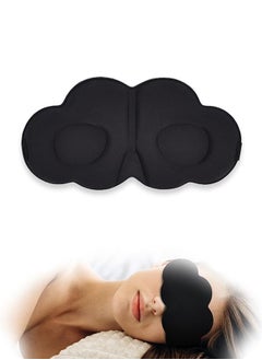 Generic 3D Contoured Adjustable Sleep Eye Mask, Cloud-Shaped Soft Silky Blindfold Eye Mask, for Sleeping and Side Sleepers (Black)  - Image 1