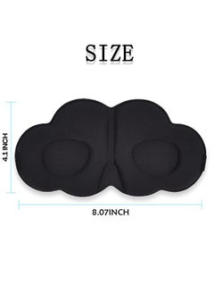 Generic 3D Contoured Adjustable Sleep Eye Mask, Cloud-Shaped Soft Silky Blindfold Eye Mask, for Sleeping and Side Sleepers (Black)  - Image 2