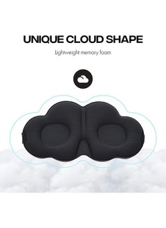 Generic 3D Contoured Adjustable Sleep Eye Mask, Cloud-Shaped Soft Silky Blindfold Eye Mask, for Sleeping and Side Sleepers (Black)  - Image 4