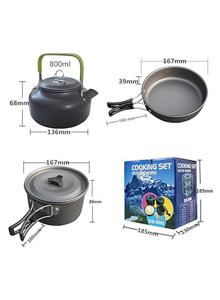 erorex 9Pcs Cookware Set Outdoor Camping Cooking Kit Portable Nonstick Lightweight Pans Cook Set with Bag  - Image 4