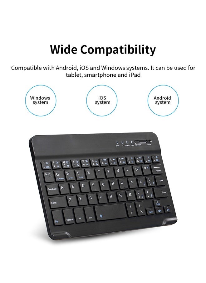 3 System Switching Multilingual Universal Laptop Ipad BT Black Wireless Keyboard