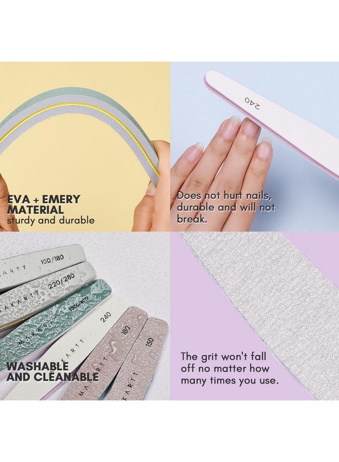 Makartt Nail File and Buffer, 6 Pcs Professional Nail Files for Acrylic Nails Different Double Sided Grit Nail Emery Boards for Nails Buffer Polisher Fingernail Files for Gel Nails Manicure Tools