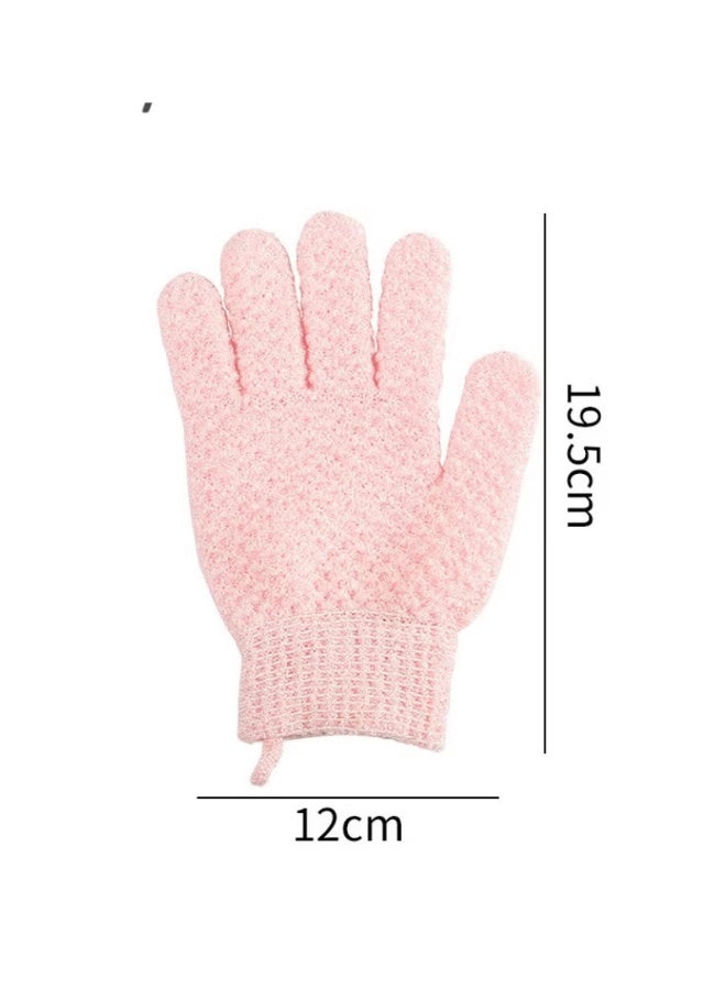 1 Pair Bath Gloves for Shower Natural Loofah Exfoliating Wash Gloves for Body and Face, Dead Skin Remover, Double Sided Microfibre Shower Body Gloves for Adults and Kids - Image 2