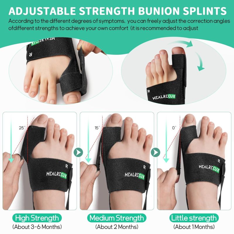 Bunion Corrector Black Toe Straightener - Orthopedic Support Hallux Valgus Corrector for Foot Pain Relief - Image 3