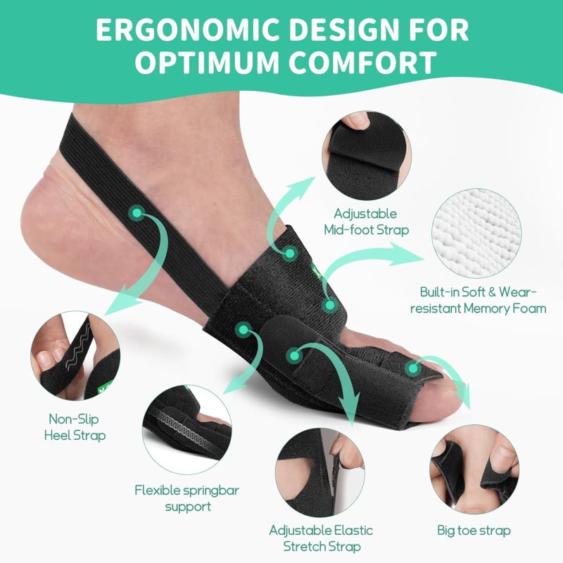 Bunion Corrector Black Toe Straightener - Orthopedic Support Hallux Valgus Corrector for Foot Pain Relief - Image 2