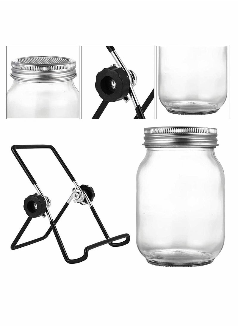 Y&D - Sprouting Wide Mouth Jar with Steel Mesh Lids and Stands, 650ML Sprouter Jars, for Broccoli Beans Microgreens Sprouts - Image 1