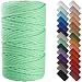 NOANTA Aqua Green Macrame Cord 4mm x 109yards Colored Macrame Rope Cotton Cord Macrame Yarn Colorful Cotton Craft Cord for Wall Hanging Plant Hangers Crafts Knitting - Image 2