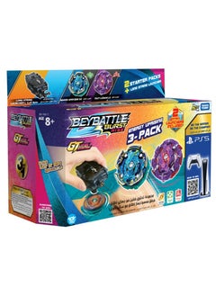 BEYBATTLE BURST Takara Tomy-Beyblade-Beybattle Burst-Energy Uprising 3-in-1 Pack S5 | Beyblade Spinning Top with Launcher (Defense & Balance) | Gift for Beyblade Lovers and Kids  - Image 1