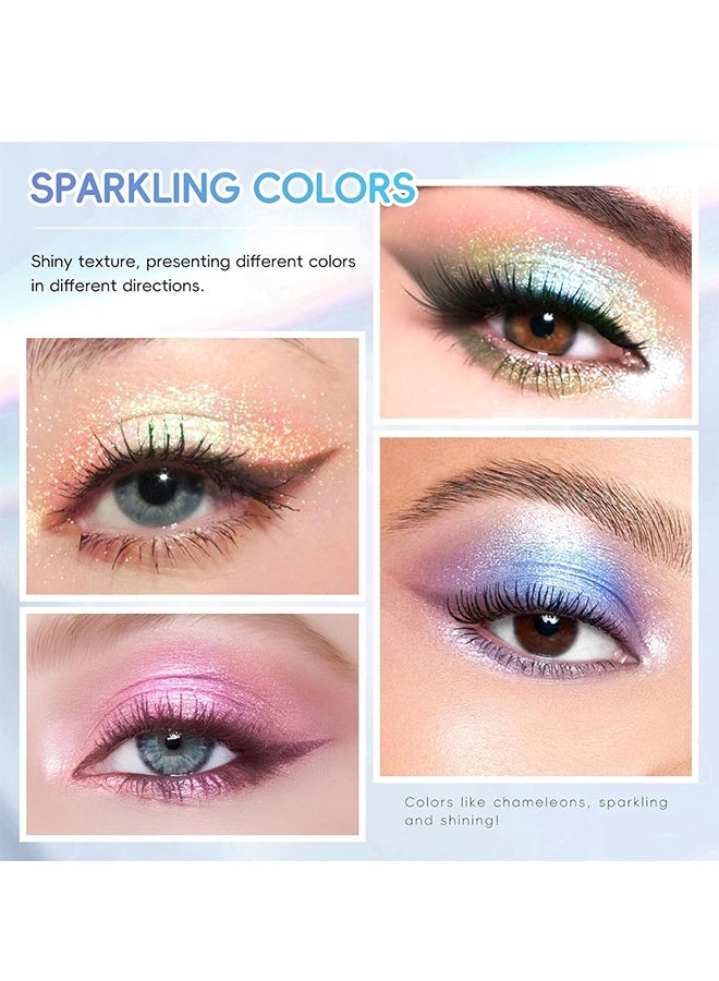 KAPEINE 9 Colors Eyeshadow Palette, Sparkling Face Eye Shadow Palette Makeup, High Pigment Chameleon Eyeshadow Rainbow Shimmer Highlighter, Long Lasting Waterproof Eye Makeup - Image 4