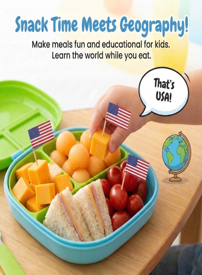 Mobi Lock 120 Pcs USA Flag Cocktail Picks - 6.5cm (2.5in) Bamboo Toothpicks with Mini Flags - Sturdy Food & Drink Garnish Picks for Parties, Bars, Catering & Events - by Mobi Lock - Image 4