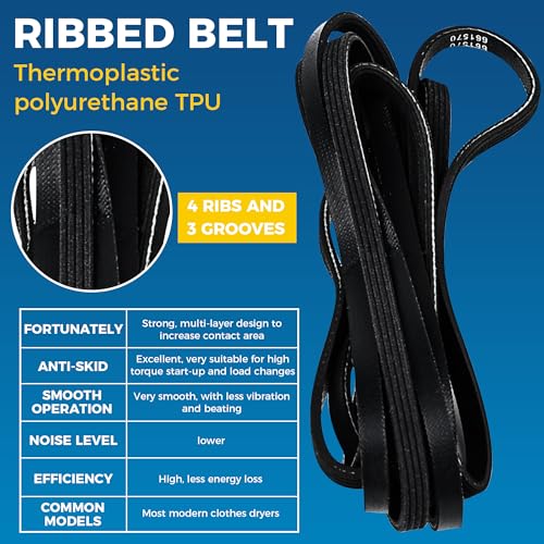 Romalon Superior 661570V Dryer Drum Belt 661570 3387610 Compatible with Whirlpool Kenmore Dryers Replaces 3393999 3389728 AP5983729 PS11722115 by Romalon OEM (Figures 7,8,9) - Image 5