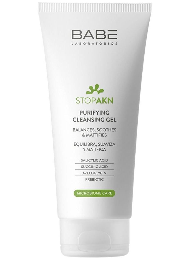 باب لابوراتوريوس جل التنظيف والتنقية Babé Stop AKN يهدئ ويزيل لمعان البشرة 200 مل - Image 1
