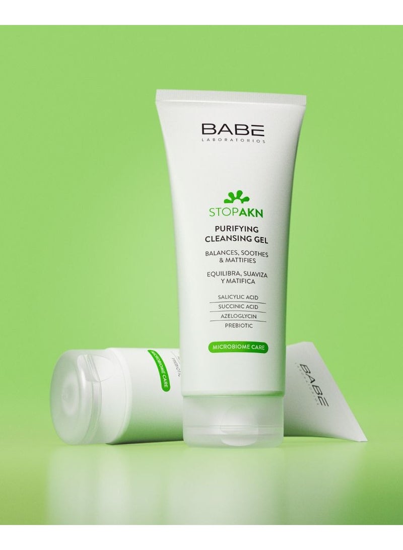 باب لابوراتوريوس جل التنظيف والتنقية Babé Stop AKN يهدئ ويزيل لمعان البشرة 200 مل - Image 2