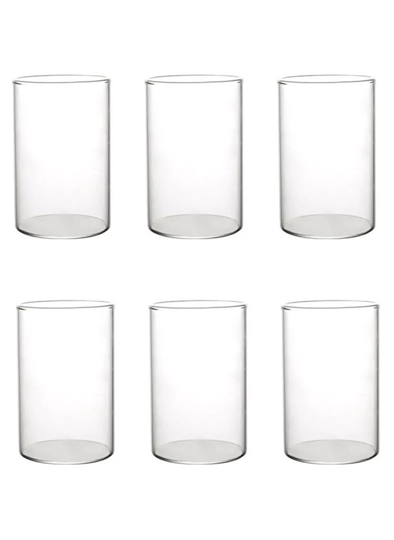 Generic - Glass Set, Set Of Six, Cylindrical Single-Layer Simple Cup, Can Be Used For Drinking Water, Coffee, Tea, Juice, Milk, 250ML - Image 1