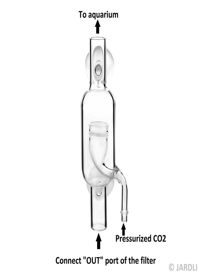 JARDLI Glass Inline CO2 Atomizer Diffuser System for Aquarium Planted Tank (17mm for 16/22mm (5/8" i.d.) Hose) - Image 4