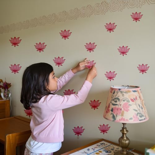SpecialYou.in Special You Pink Lotus Stickers for Wall Decor Items for Living Room | Wall Stickers for Living Room Decor, Stickers for Pooja Room | Lotus Wall Decoration Sticker | Home Decoration Items for Hall - Image 4
