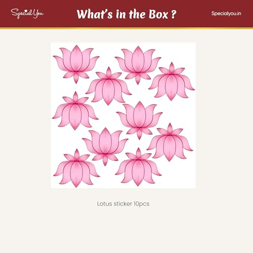 SpecialYou.in Special You Pink Lotus Stickers for Wall Decor Items for Living Room | Wall Stickers for Living Room Decor, Stickers for Pooja Room | Lotus Wall Decoration Sticker | Home Decoration Items for Hall - Image 3
