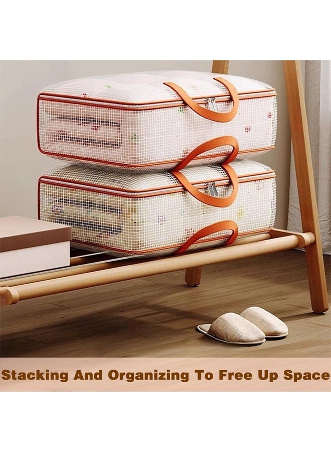 DUNISO 4 Pack Moving Bags, Large Clear Storage Bags with Zippers & Handles, Collapsible Heavy Duty Storage Bags，Waterproof, Moisture-proof, Sturdy and Durablefor,Organized Storage of Clothing, Toys, Bedding and Moving Supplies,60*25*50cm - Image 4