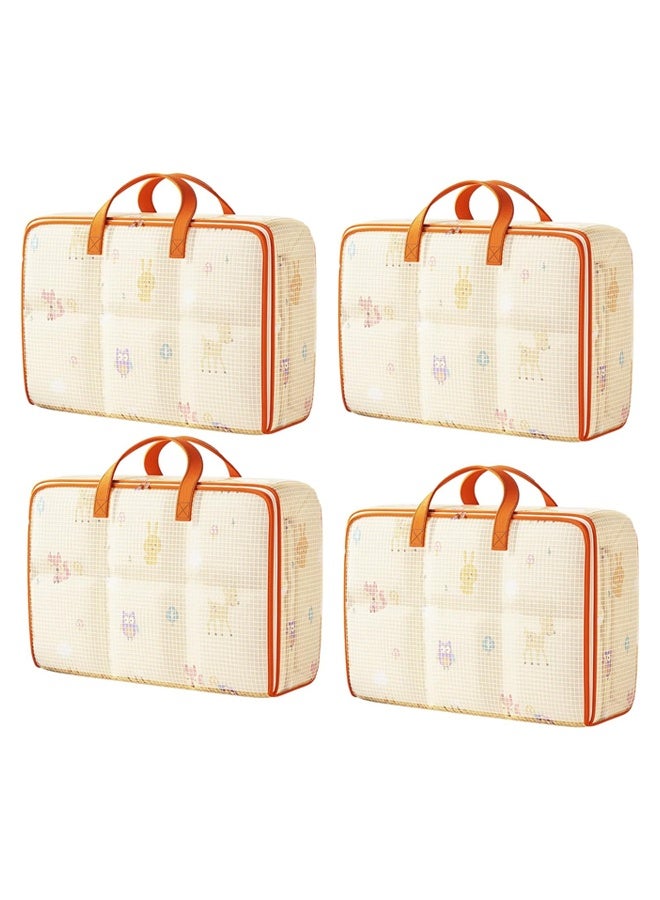 DUNISO 4 Pack Moving Bags, Large Clear Storage Bags with Zippers & Handles, Collapsible Heavy Duty Storage Bags，Waterproof, Moisture-proof, Sturdy and Durablefor,Organized Storage of Clothing, Toys, Bedding and Moving Supplies,60*25*50cm - Image 1