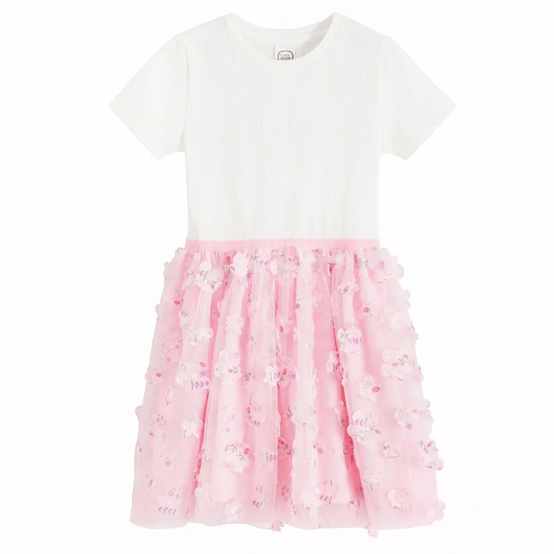 Cool Club PINK COTTON, ELASTANE DRESS S/S