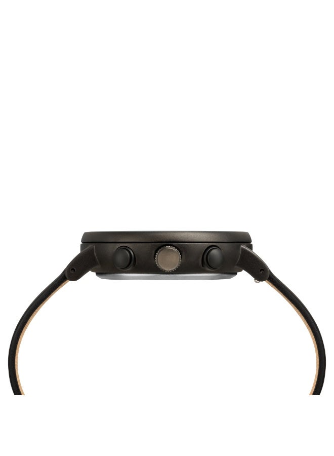 تيميكس ساعة TIMEX Essential Collection Fairfield TW2R79800  ساعة رجالية كلاسيكية بمينا سوداء جلدية مع إضاءة INDIGLO الليلية - Image 2