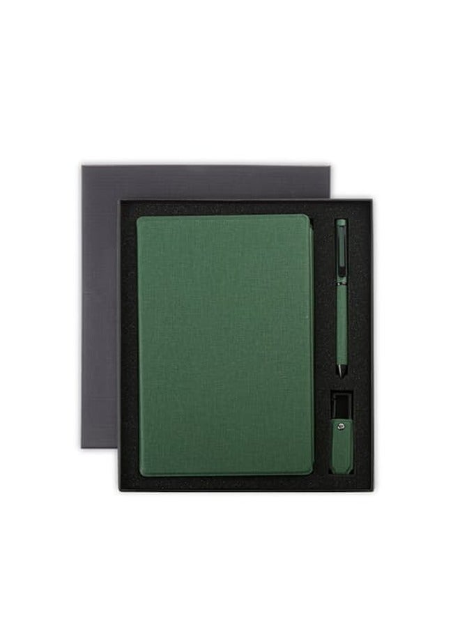 SANTHOME CHANGE ZERO Sustainable Gift Set with Refillable Notebook, Pen & USB Keychain - Green - Image 1