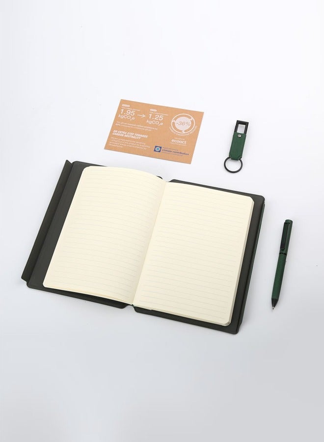 SANTHOME CHANGE ZERO Sustainable Gift Set with Refillable Notebook, Pen & USB Keychain - Green - Image 3