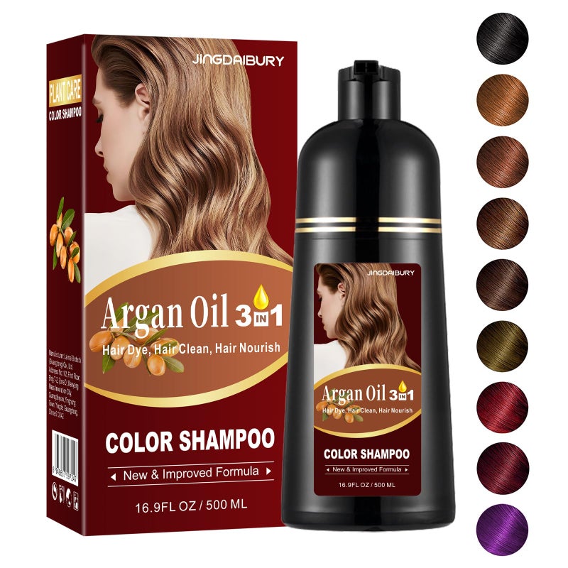 Agthyuve Chestnut Brown Hair Dye 169 Fl Oz Argan Oil Hair Shampoo 3 in 1 Hair Dye Shampoo Easy To Use SemiPermanent Hair Color Shampoo Chestnut Brown